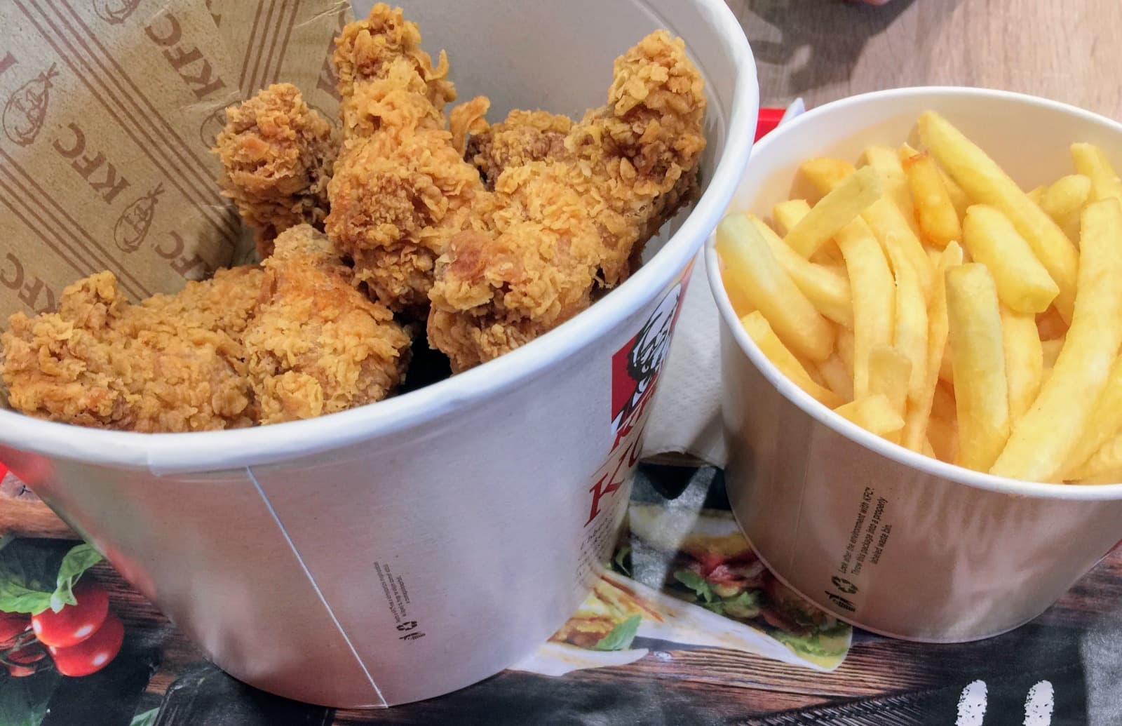 KFC hot wings and fries